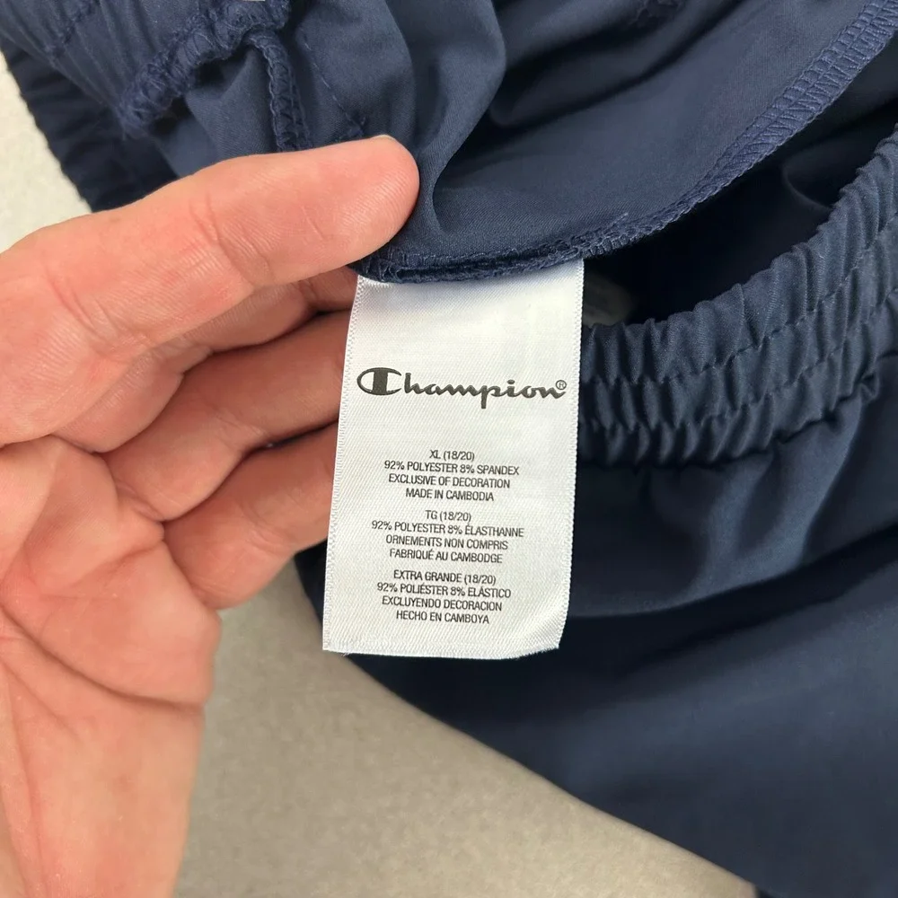 Champion Athletic Shorts Kids XL 18/20 Dark Navy Blue C915SH0607A‎ Stretch